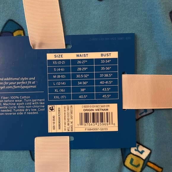 NIP Target Women’s Hanukkah Cotton Pajama Set Dreidel Print Blue Size Small - Picture 6 of 7